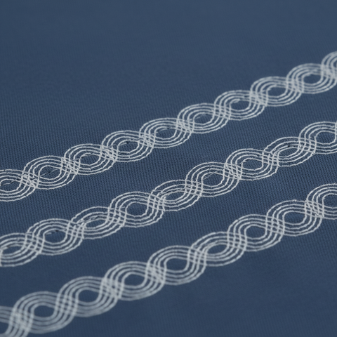 Thread Art | 100% Cotton 300TC Embroidered Bedsheet | 5 Piece (1 Bedsheet + 4 Pillow Cover) | Infinity Wave | Super King