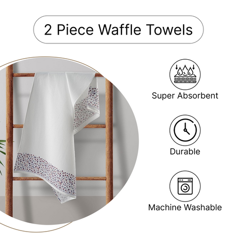LANE LINEN Back to College Hostel Bedding & Bath Set - 100% Cotton 120TC Set of 2 Single Bedsheet With Pillow Covers, 2 Pc Waffle Towel, 2 Pc Hand Towel, 3 Pc Handkerchiefs - Serene Blue