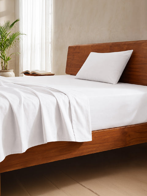 Organica | 100% organic Cotton Sheet Set | Soft & Breathable Fabric | 2 Piece (1 Bedsheet + 1 Pillow Cover) | Percale Weave | GOTS Certified - Single Bed Sheet Set