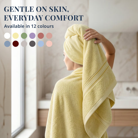 Lane Linen 100% Cotton Bath Towel | 575 Gsm | Ultra Soft Zero Twist Yarn